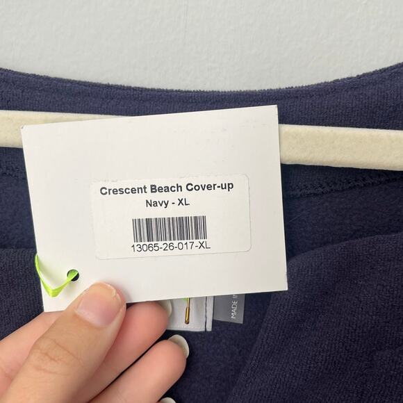 NWT Dudley Stephens Crescent Beach Cover Up Terry Cloth Resort Navy Blue Size XL - Picture 7 of 9